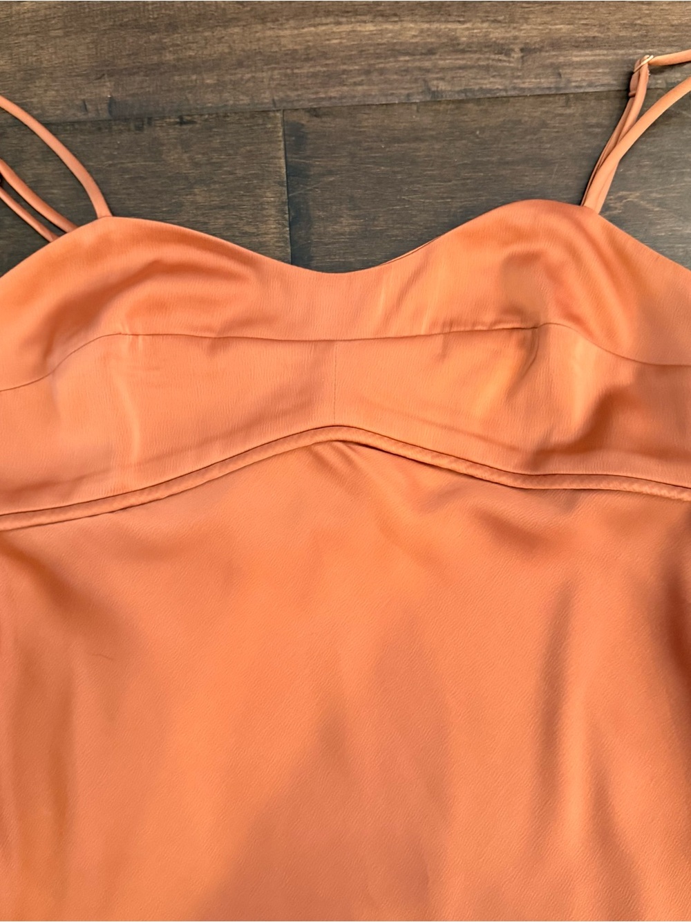 Wayf Copper Satin Slip Midi Dress - Picture 6 of 8